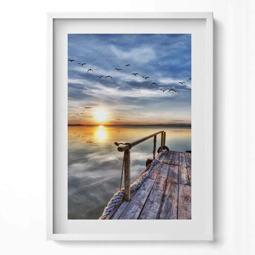 Tablou rama modern Apus de soare la lac