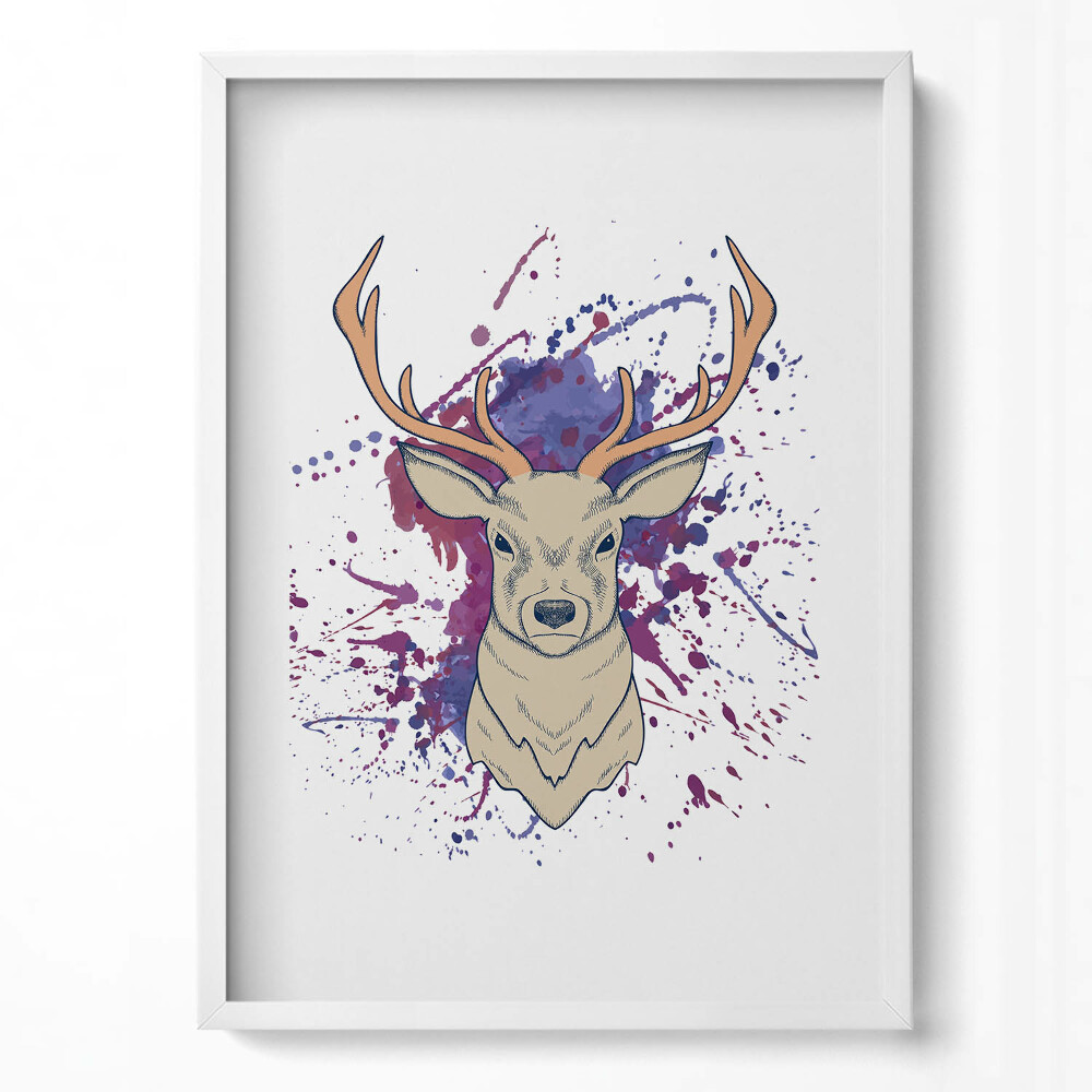 Tablou rama modern Ilustrație vectorială de cerb
