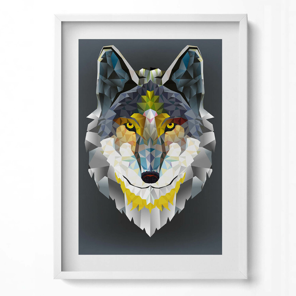 Tablou living cu rama modern Cap de lup