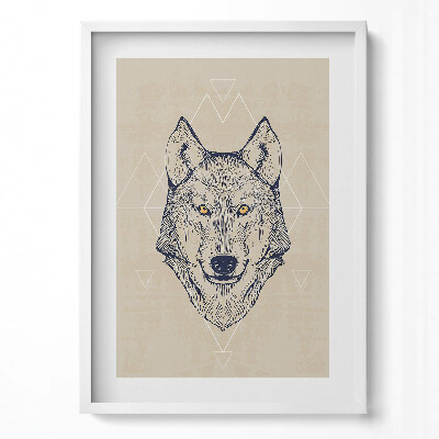 Tablou living cu rama modern Cap de lup