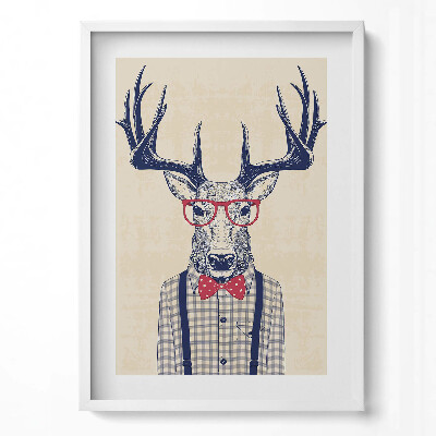 Tablou rama modern Cerb într-o cămașă și o fundă de jazz