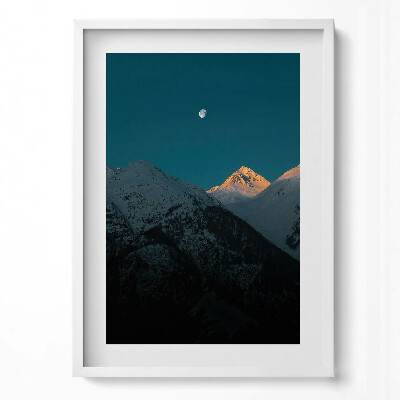 Tablou living cu rama modern Apus de soare în munți