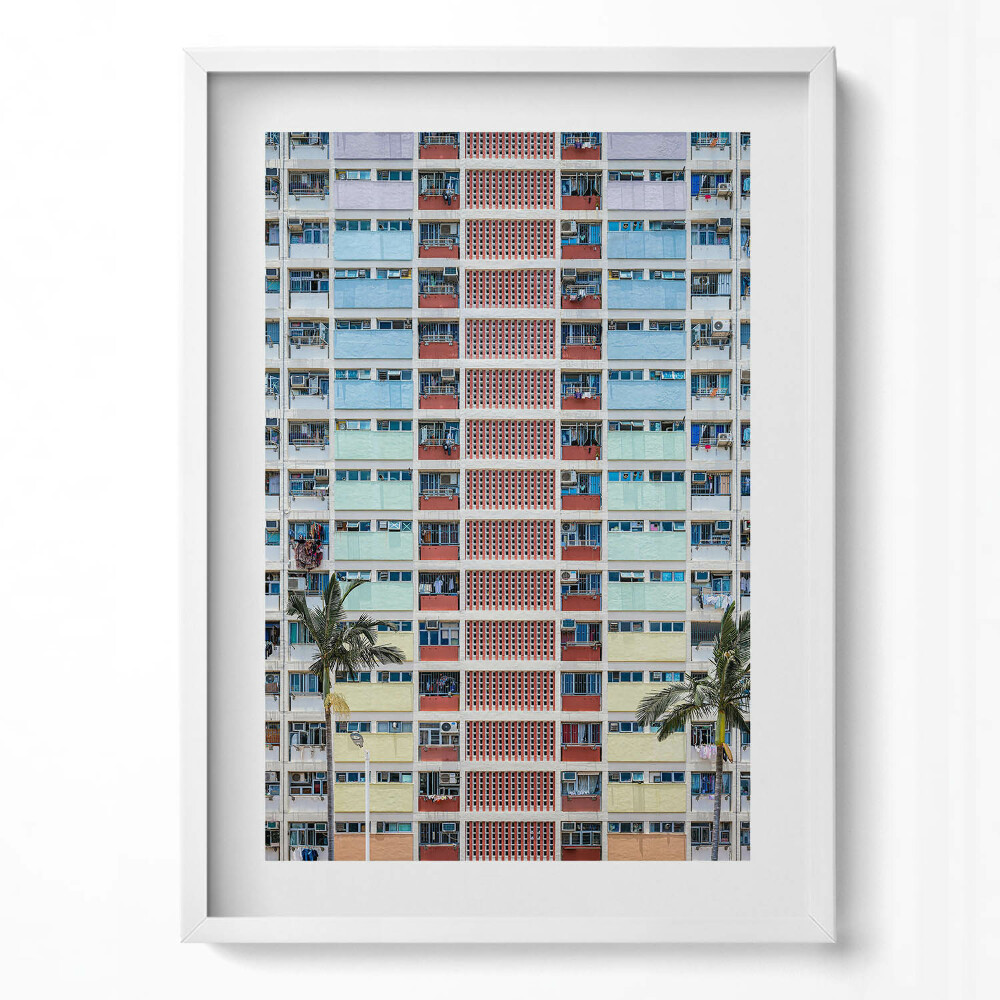 Tablou rama modern Clădire colorată Hong Kong