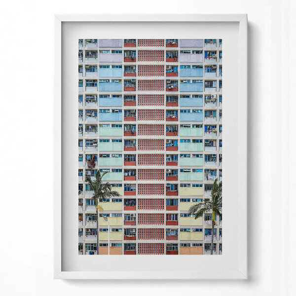 Tablou rama modern Clădire colorată Hong Kong