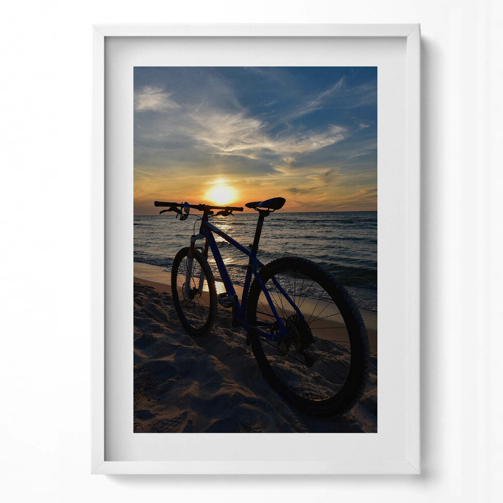 Tablou living cu rama modern Bicicletă Marea Baltică