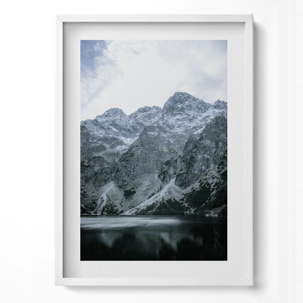 Tablou living cu rama modern Morskie Oko iarna Munții Tatra