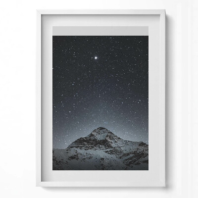 Tablou living cu rama modern Muntele într-o noapte înstelată