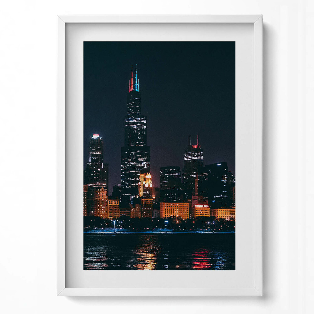 Tablou living cu rama modern Peisaj urban Chicago