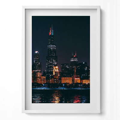 Tablou living cu rama modern Peisaj urban Chicago