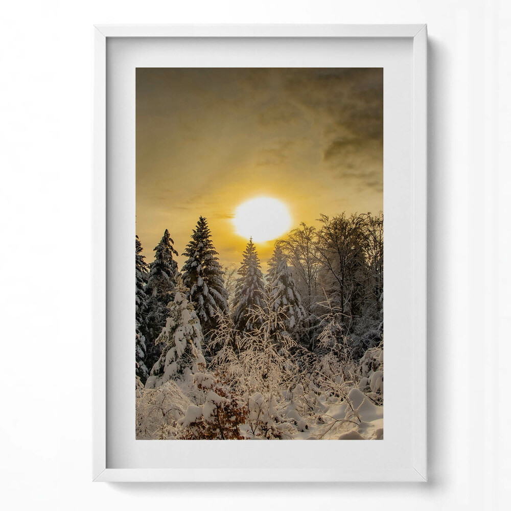 Tablou rama modern Peisaj de iarnă Beskidy