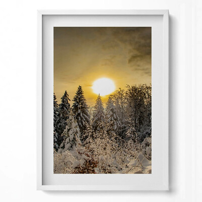 Tablou rama modern Peisaj de iarnă Beskidy