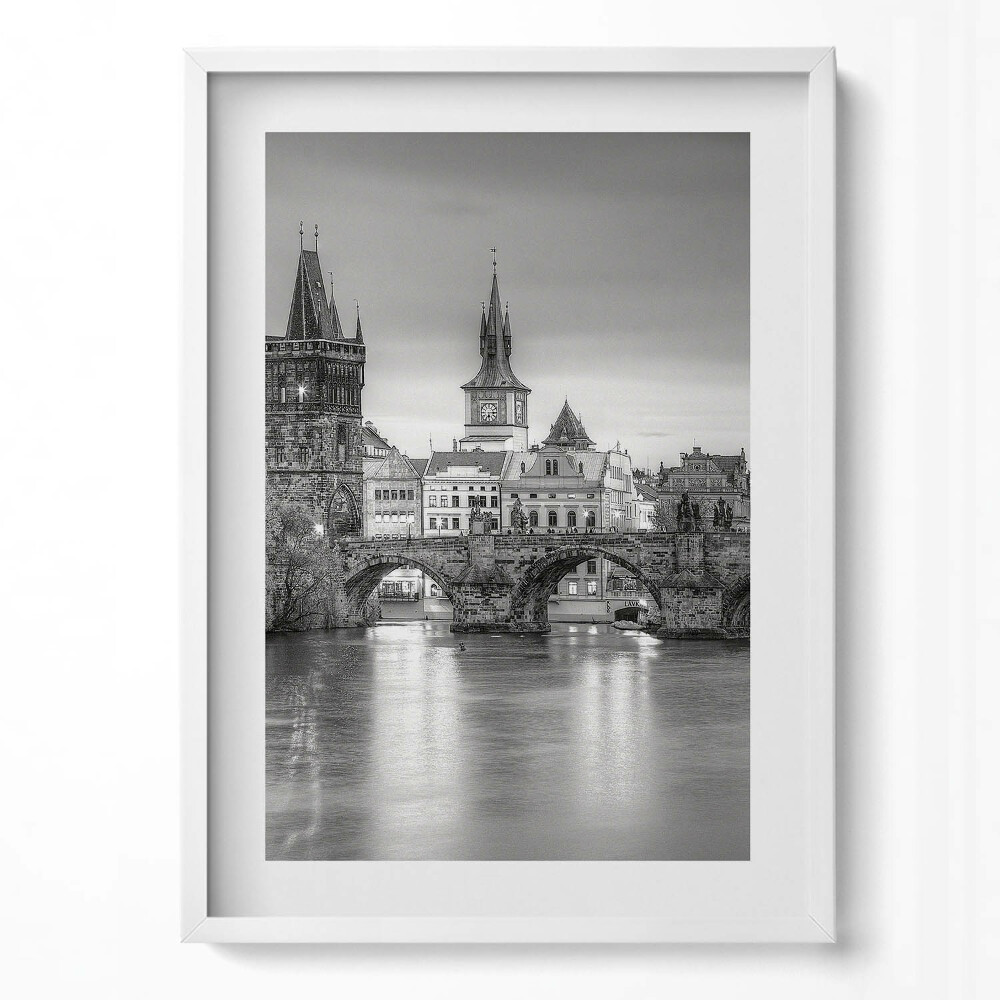 Tablou living cu rama modern Vedere a Podului Carol din Praga