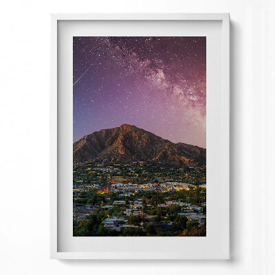 Tablou rama modern Munți cu o galaxie pe cer