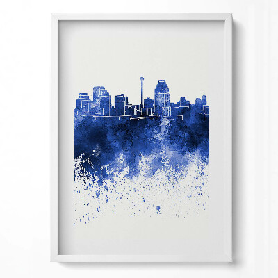 Tablou living cu rama modern Panoramă a acuarelelor din San Antonio