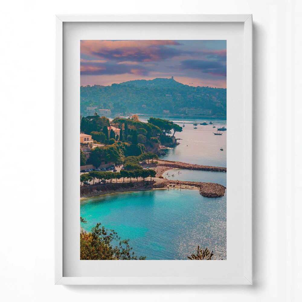 Tablou living cu rama modern Vedere a Rivierei Franceze