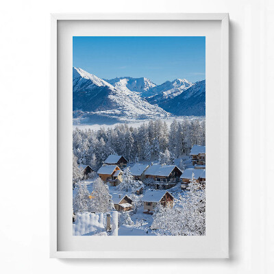 Tablou living cu rama modern Zăpadă în Alpi