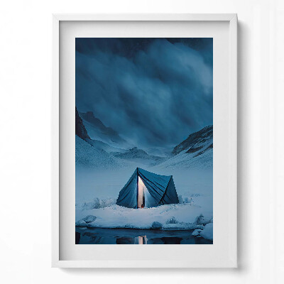 Tablou living cu rama modern Cort în munții Islandei