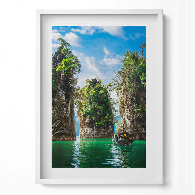 Tablou living cu rama modern Natura copacilor lacului