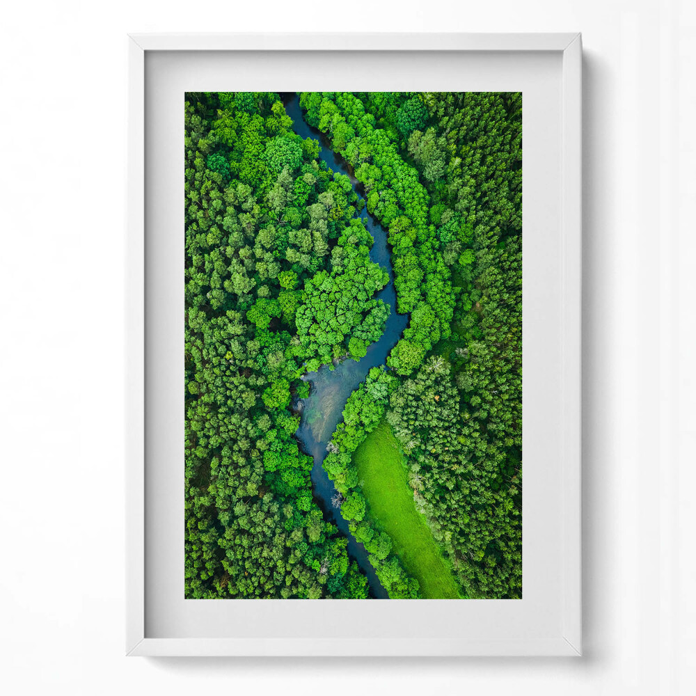 Tablou rama modern Râul în pădure