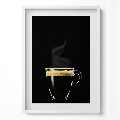 Tablou living cu rama modern Un pahar de cafea neagră