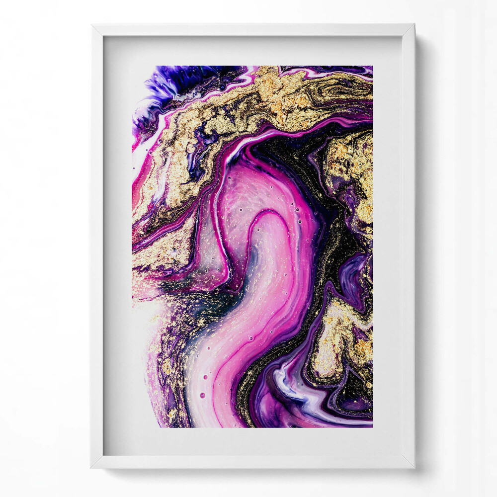 Tablou living cu rama modern Rezumat de marmură cu aur