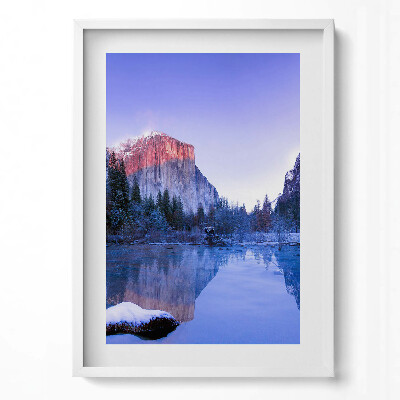 Tablou rama modern Peisaj lacustru de iarnă