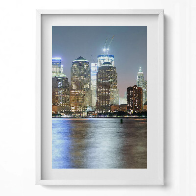 Tablou living cu rama modern Panoramă a orașului noaptea