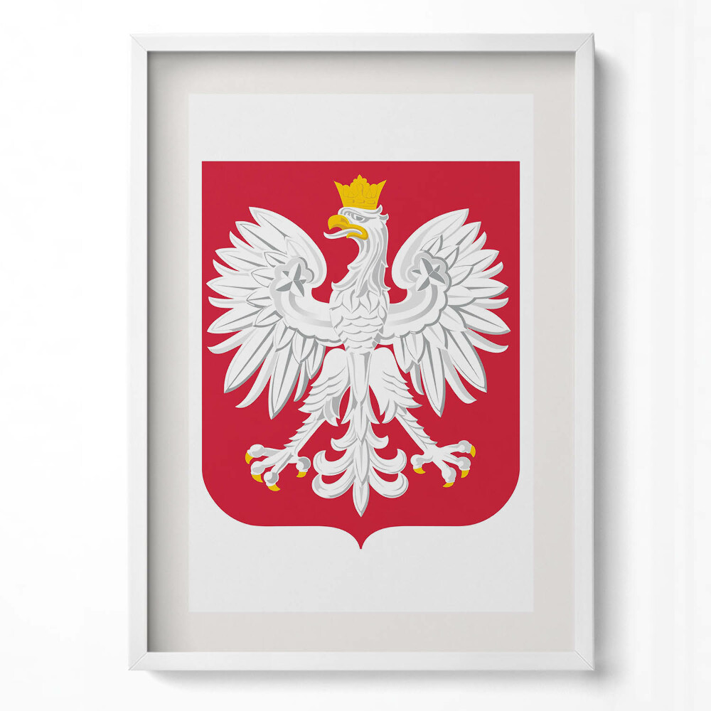 Tablou living cu rama modern Emblema vulturului alb al Poloniei