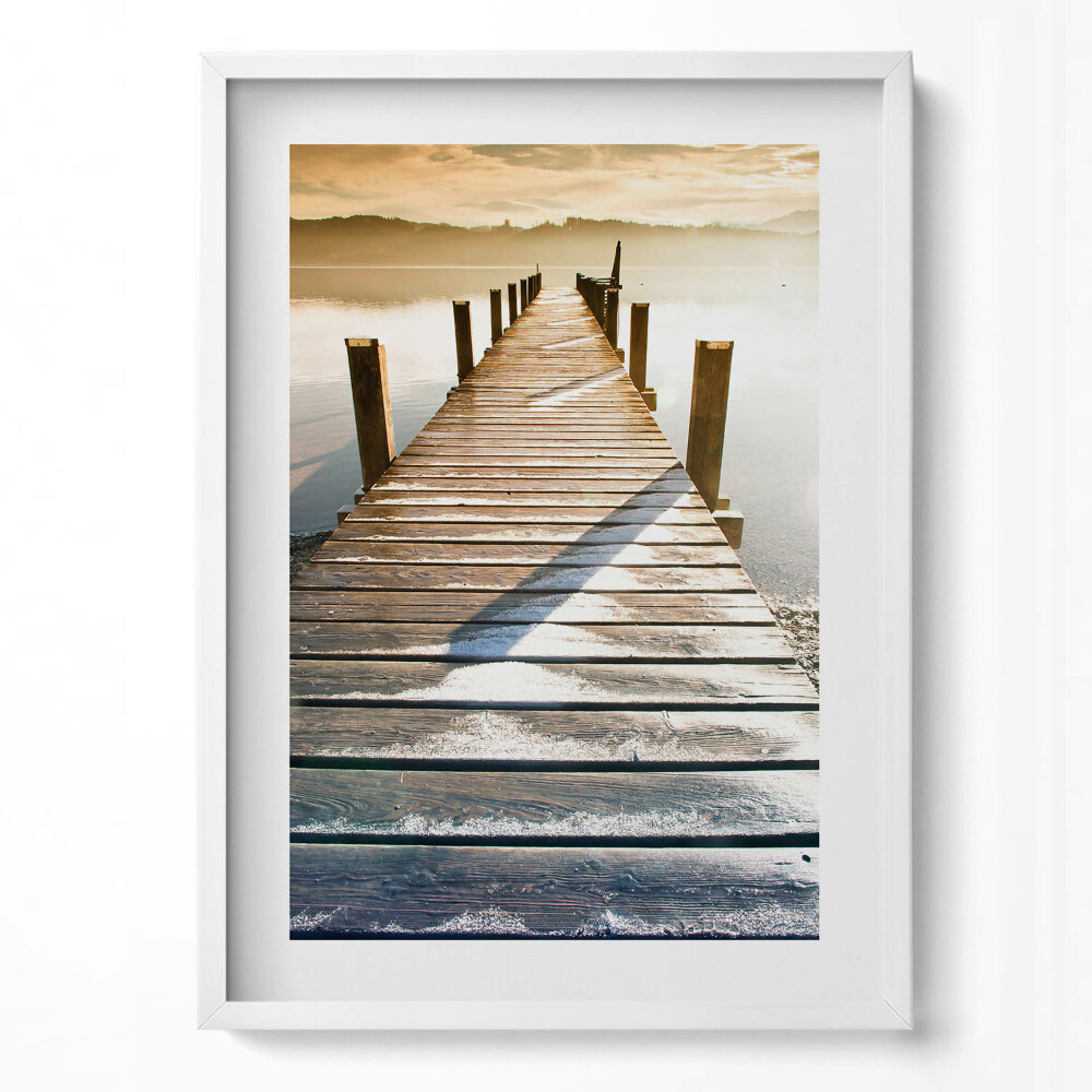 Tablou living cu rama modern Debarcader din lemn deasupra apei