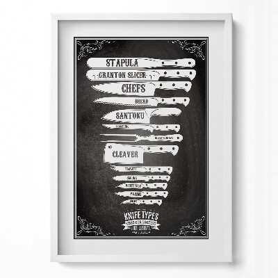 Tablou rama modern Tipuri de cuțite în bucătărie