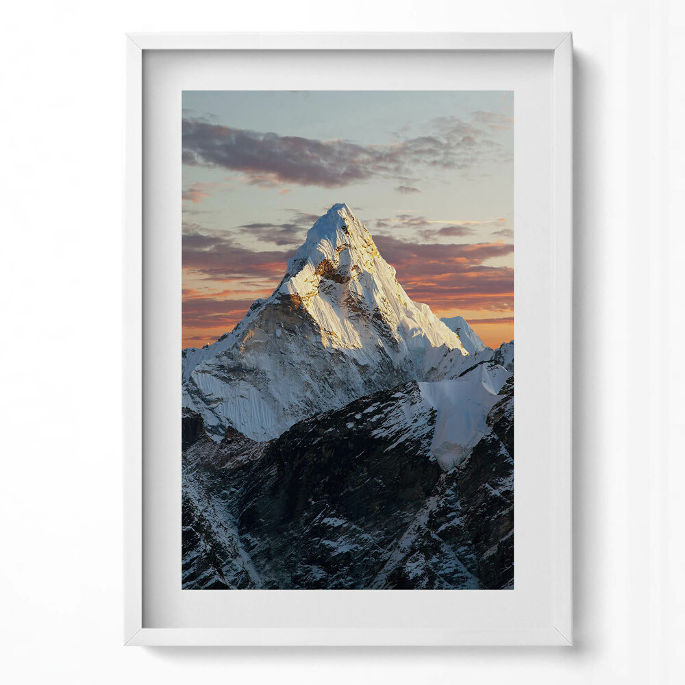 Tablou living cu rama modern Vârf de munte acoperit de zăpadă