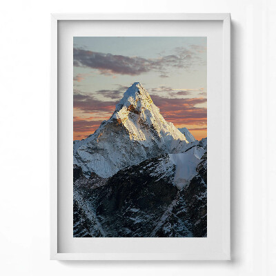 Tablou living cu rama modern Vârf de munte acoperit de zăpadă