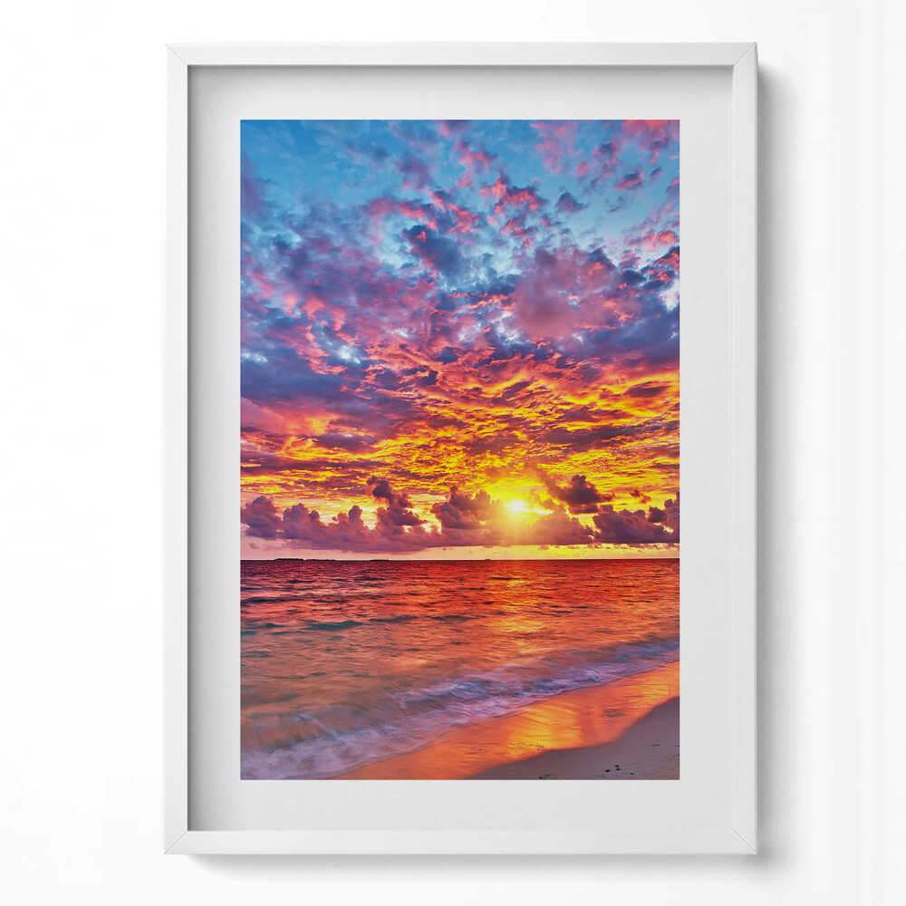 Tablou rama modern Apus de soare peste mare