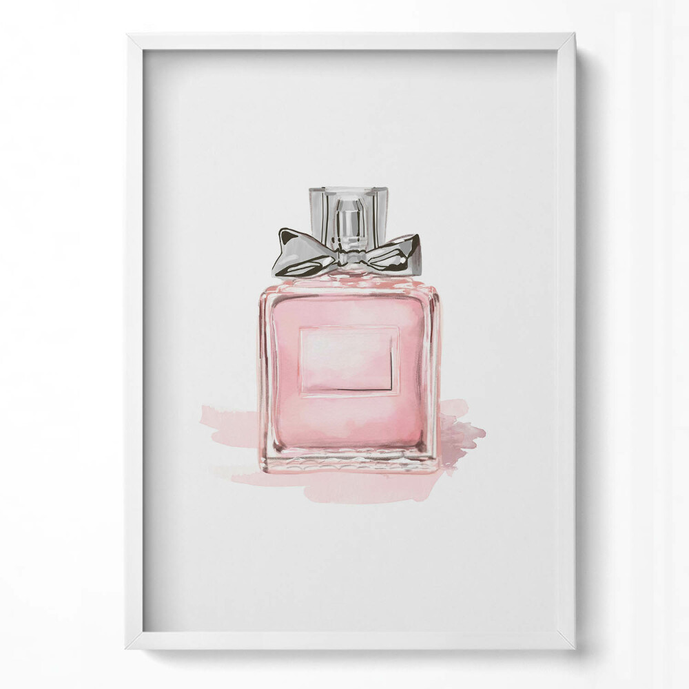 Tablou rama modern Parfum roz cu fundă
