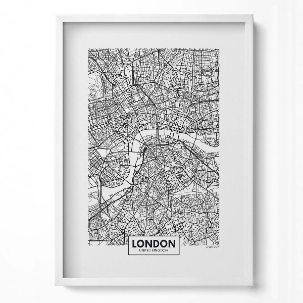 Tablou living cu rama modern Harta orașului Londra, Anglia