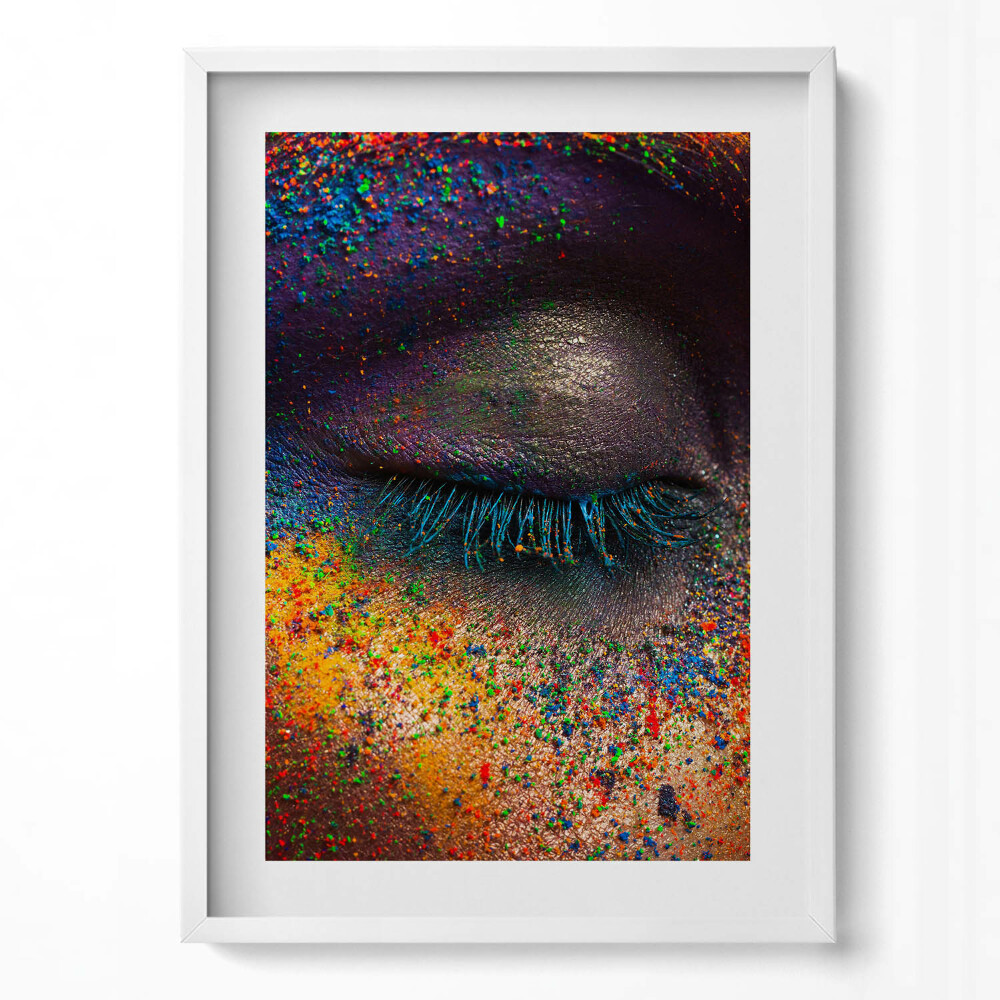 Tablou living cu rama modern Ochiul colorat al femeii