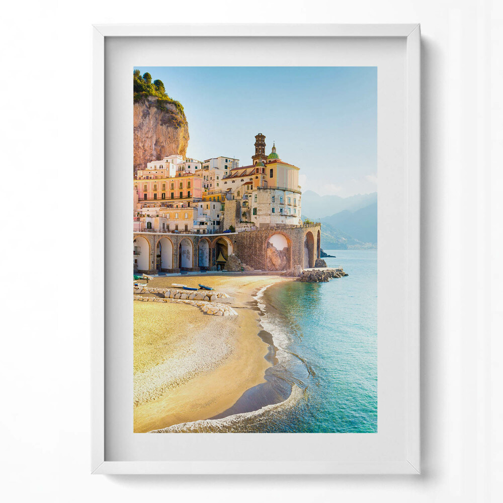 Tablou living cu rama modern Coastă cu plajă și mare Italia