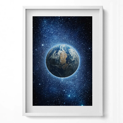 Tablou living cu rama modern Planeta Pământ în spațiu