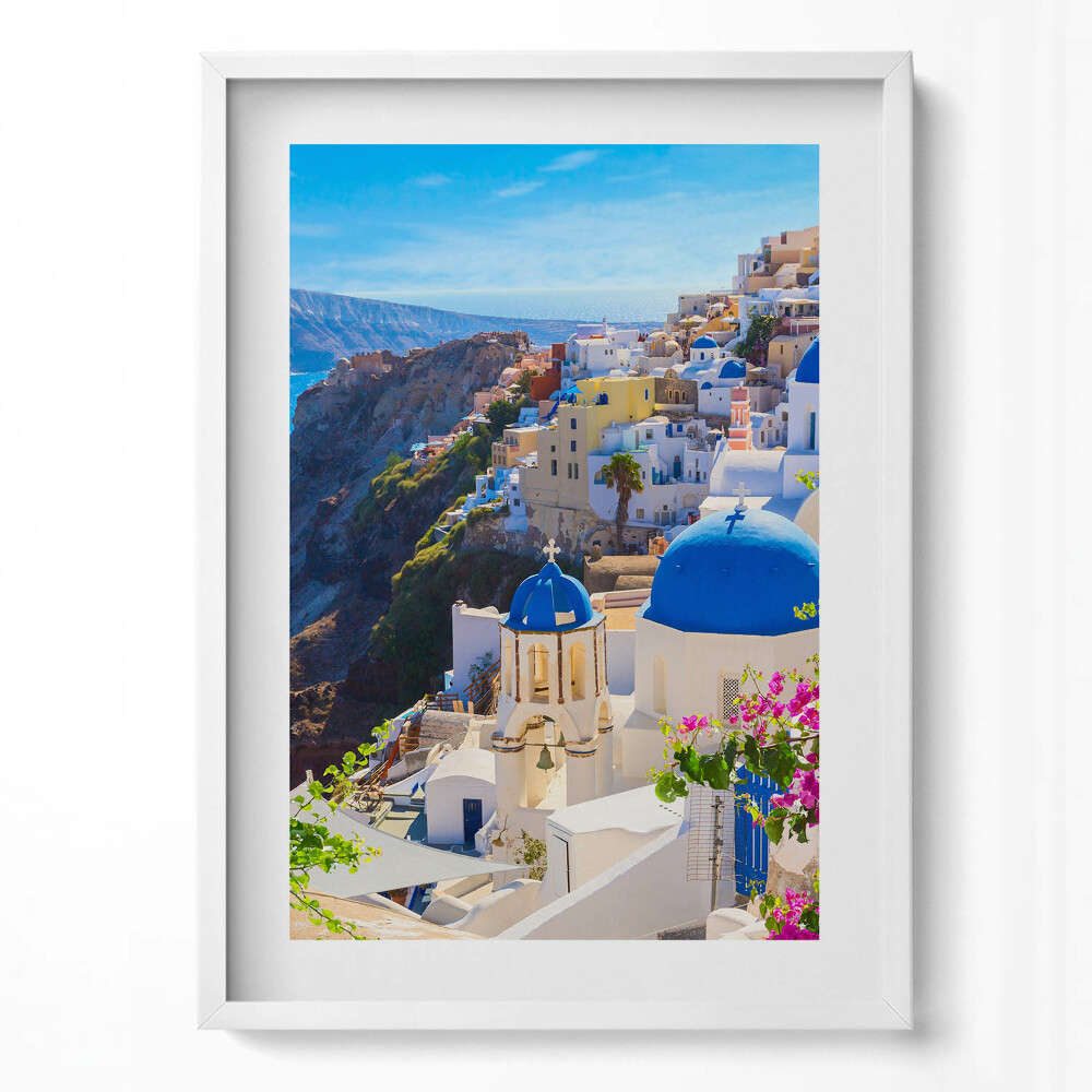 Tablou living cu rama modern Vedere a arhitecturii grecești din Santorini