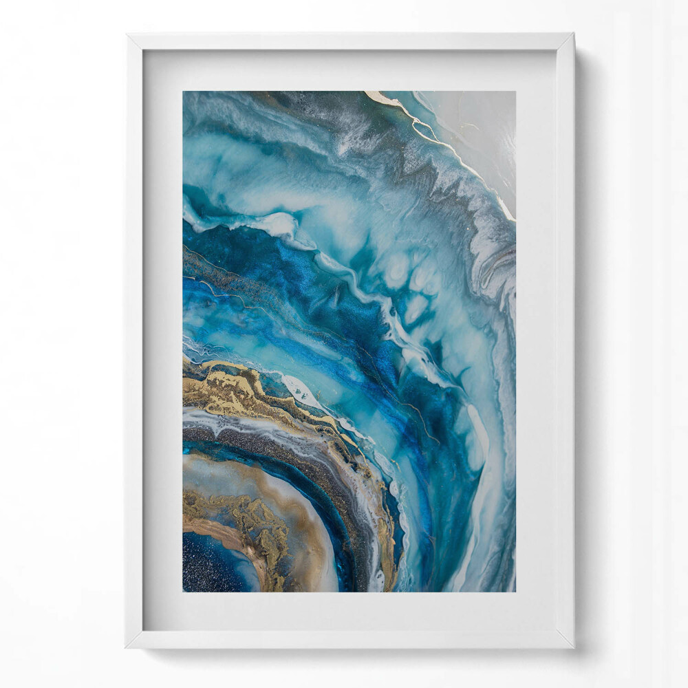 Tablou rama modern Abstracție de marmură albastră