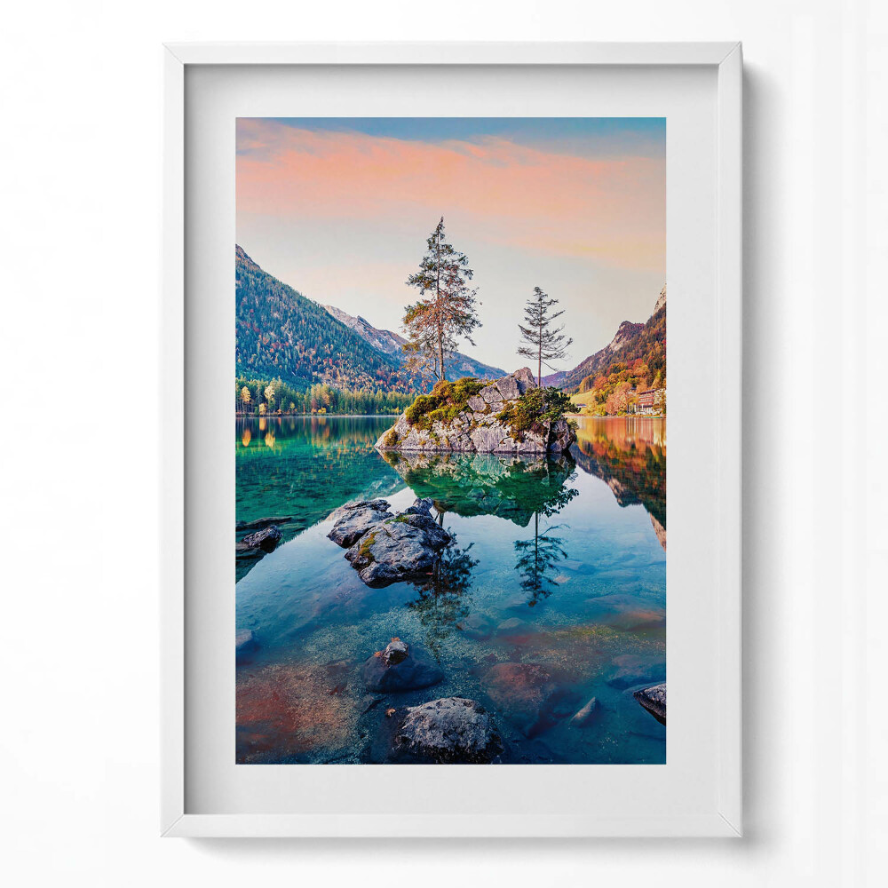 Tablou rama modern Peisaj frumos al lacului de munte