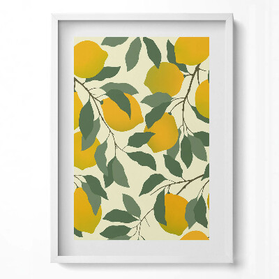Tablou living cu rama modern Ilustrație pentru bucătăria lămâilor siciliene