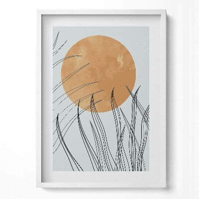 Tablou living cu rama modern Plante minimaliste și soare în stil boho