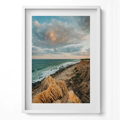 Tablou living cu rama modern Peisaj de vară al mării, cerului și coastei