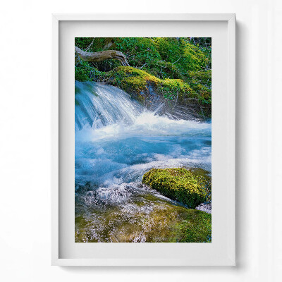 Tablou living cu rama modern Un pârâu repetat în pădure