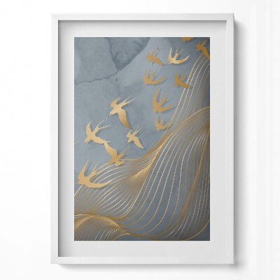 Tablou living cu rama modern Ilustrație a păsărilor care zboară