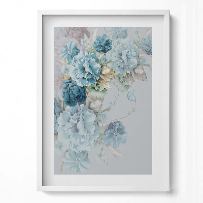 Tablou living cu rama modern O pictură cu flori delicate de bujor