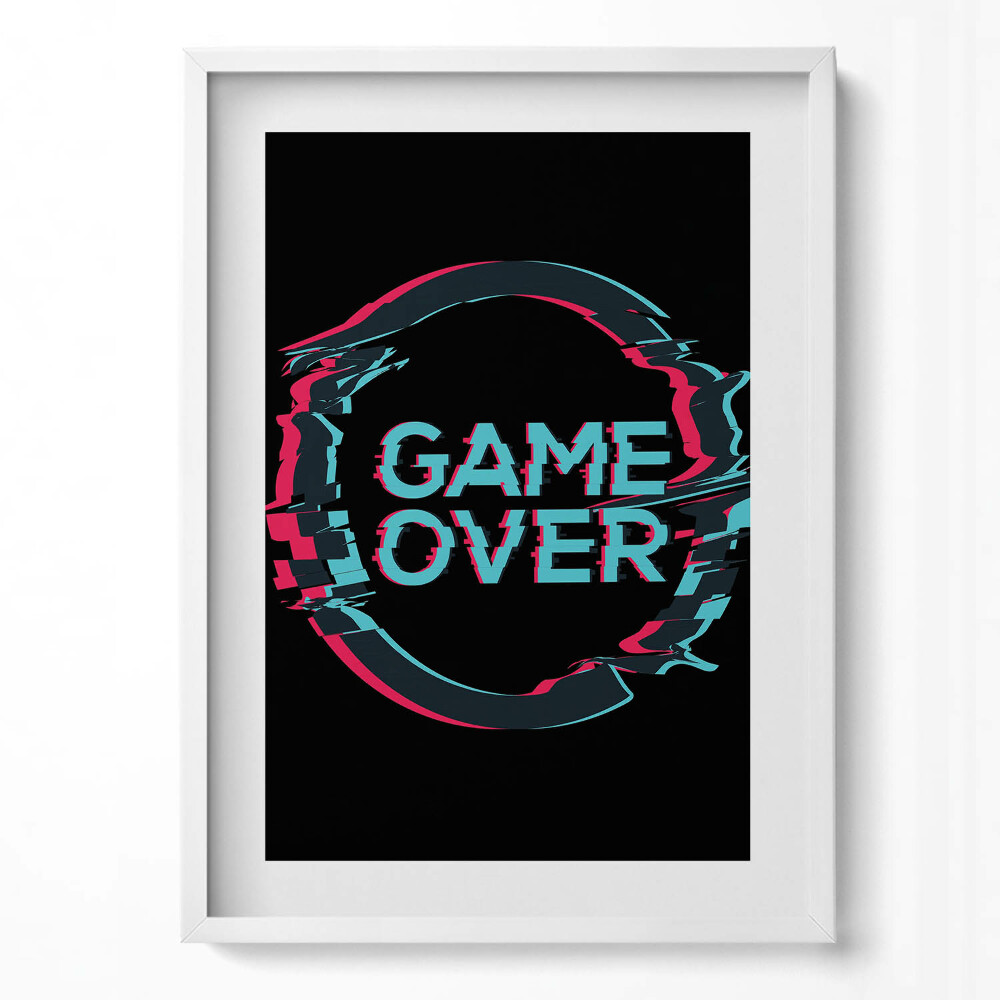 Tablou rama modern Semnul „Game over” pentru jucător