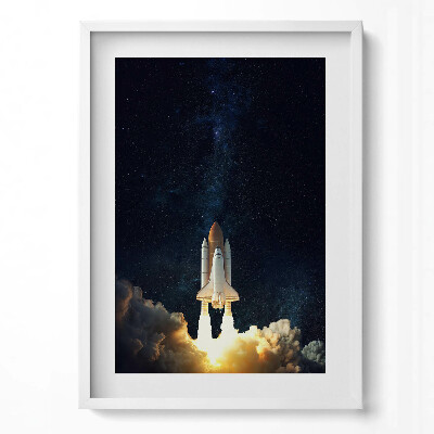 Tablou rama modern O rachetă decolează în spațiu