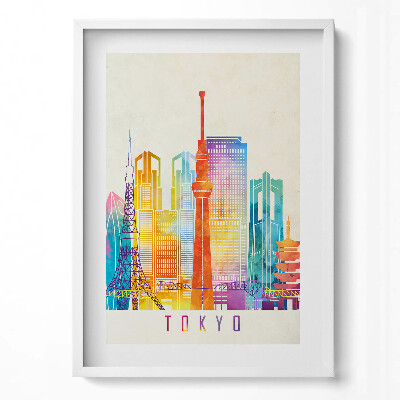 Tablou rama modern O ilustrație colorată a orașului Tokyo din Japonia